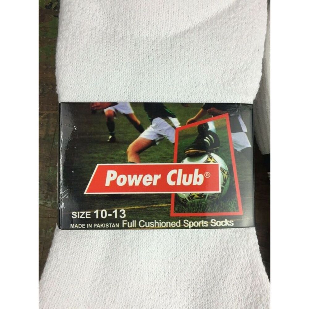 NWT POWER CLUB 2 Pack White Solid Athletic Quarter Socks 10-13